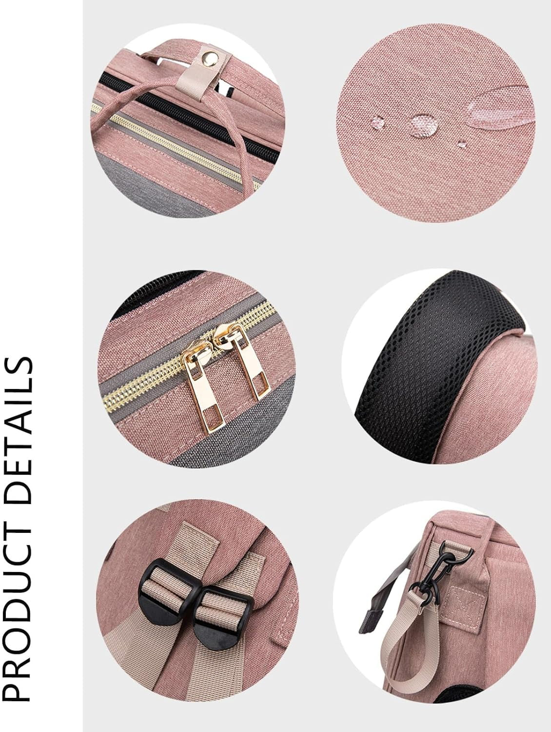 Baby Diaper Bag Backpack with Changing Station, Large Capacity Baby Bag, Waterproof Travel Backpack with USB Charging Port, Stroller Straps , Baby Shower Gifts