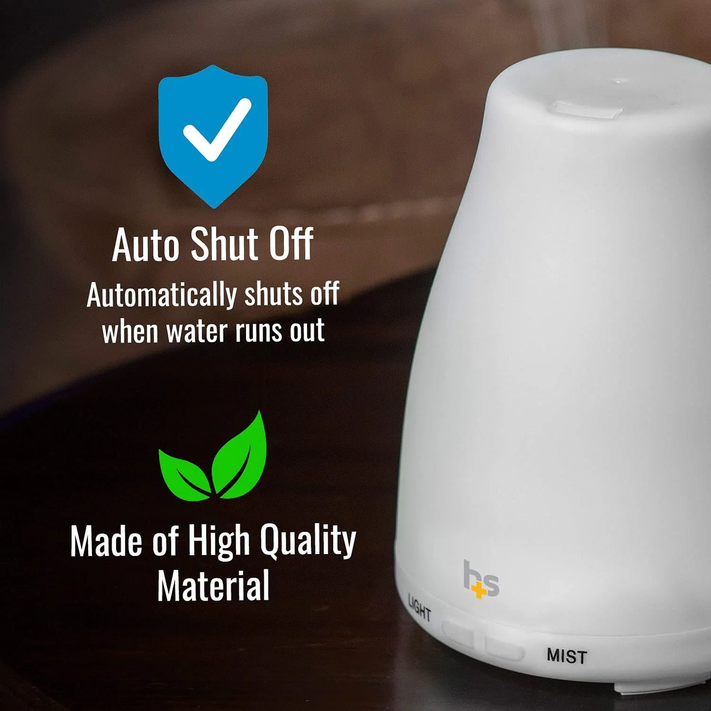 Essential Oil Diffuser, Cool Mist Humidifier and Aromatherapy Diffuser with 150ML Tank Ideal for Small Rooms, Adjustable Timer and Mist Mode, White
