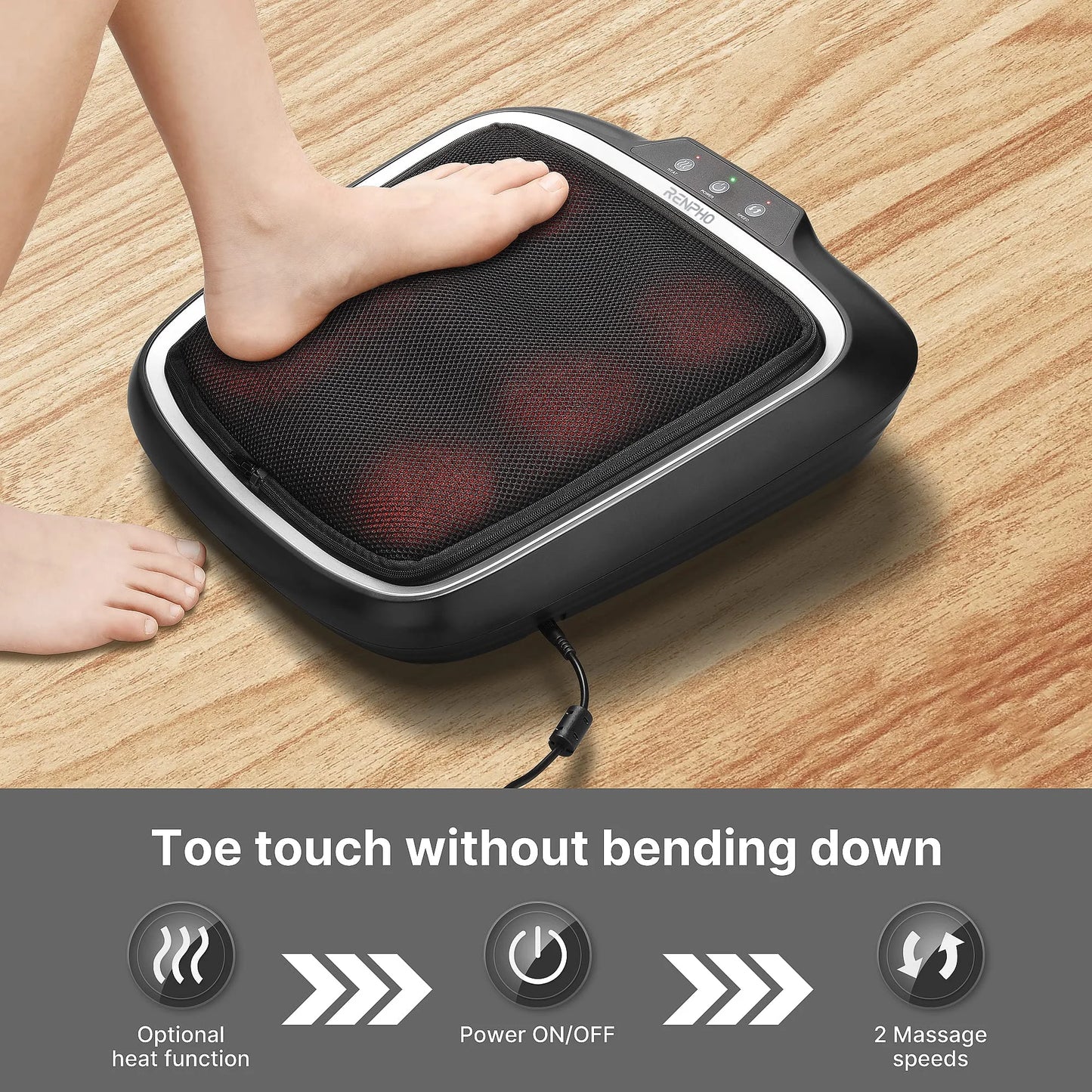 Foot Massager with Heat,Shiatsu Foot Massager for Circulation,Foot & Back Massager, Foot Warmer and Massager for Neuropathy Muscle Pain Relief, Plantar Fasciitis,Birthday Gifts for Dad and Mon