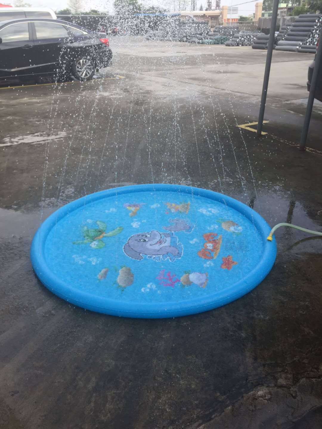 Non-Slip Splash Pad for Kids and Dogs – Outdoor Water Play Mat, Pet Pool, Baby Wading Pool, Summer Backyard Fountain Sprinkler Toy