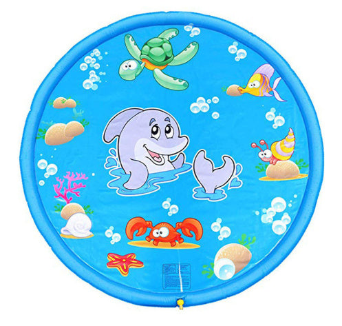 Non-Slip Splash Pad for Kids and Dogs – Outdoor Water Play Mat, Pet Pool, Baby Wading Pool, Summer Backyard Fountain Sprinkler Toy
