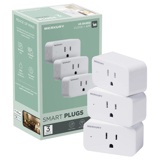 Wi-Fi Plug - Smart Outlet Compatible with Alexa & Google, White (3-Pack)