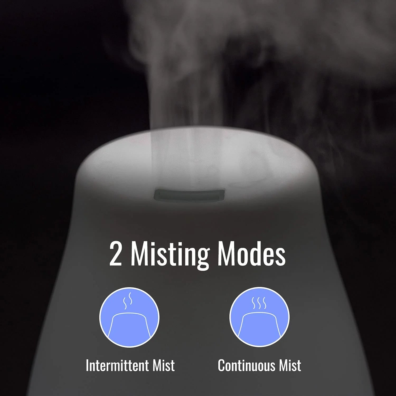 Essential Oil Diffuser, Cool Mist Humidifier and Aromatherapy Diffuser with 150ML Tank Ideal for Small Rooms, Adjustable Timer and Mist Mode, White